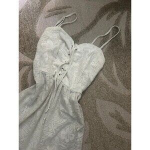 White Lace Tie Front Fishbowl Mini Dress